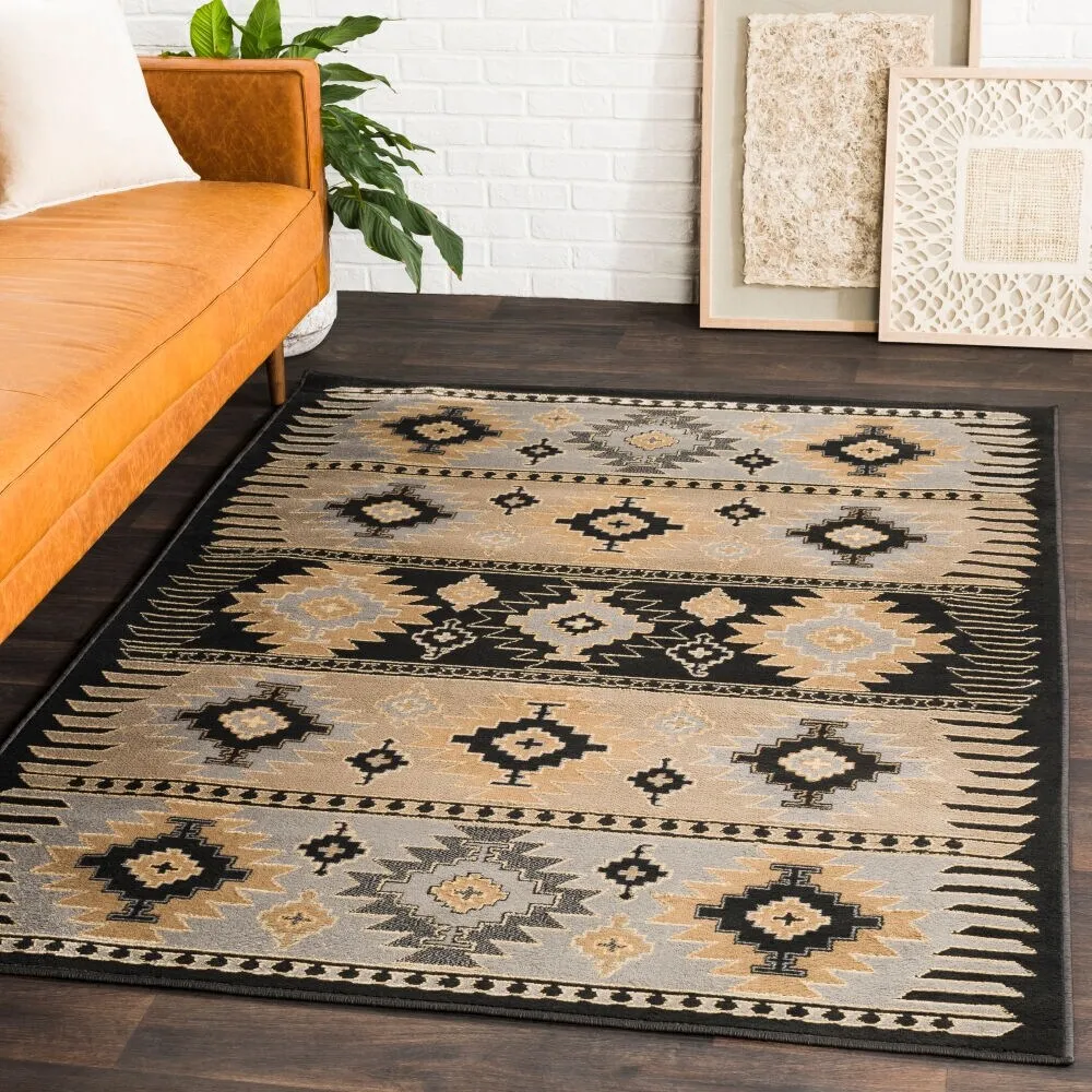 Livabliss Mike Southwestern Aztec Black Area Rug