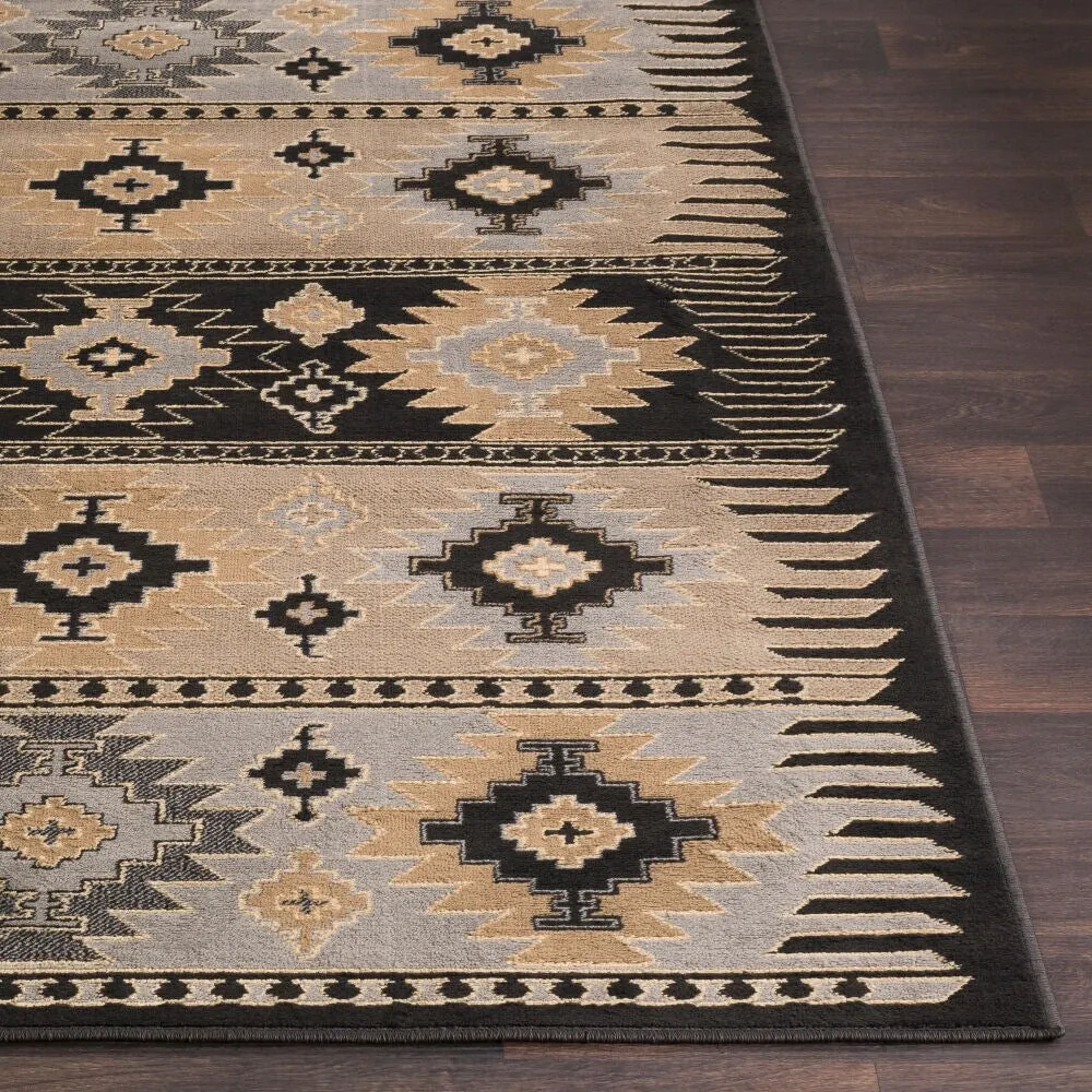 Livabliss Mike Southwestern Aztec Black Area Rug