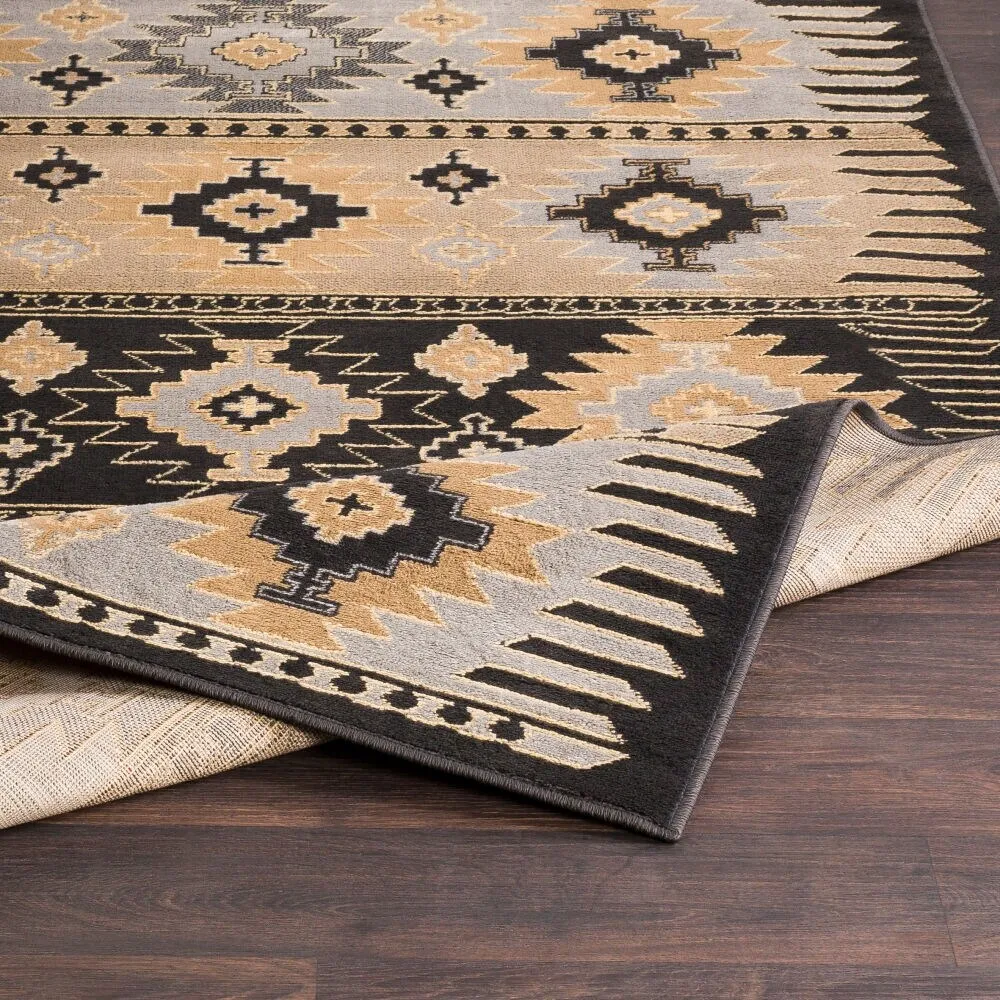 Livabliss Mike Southwestern Aztec Black Area Rug