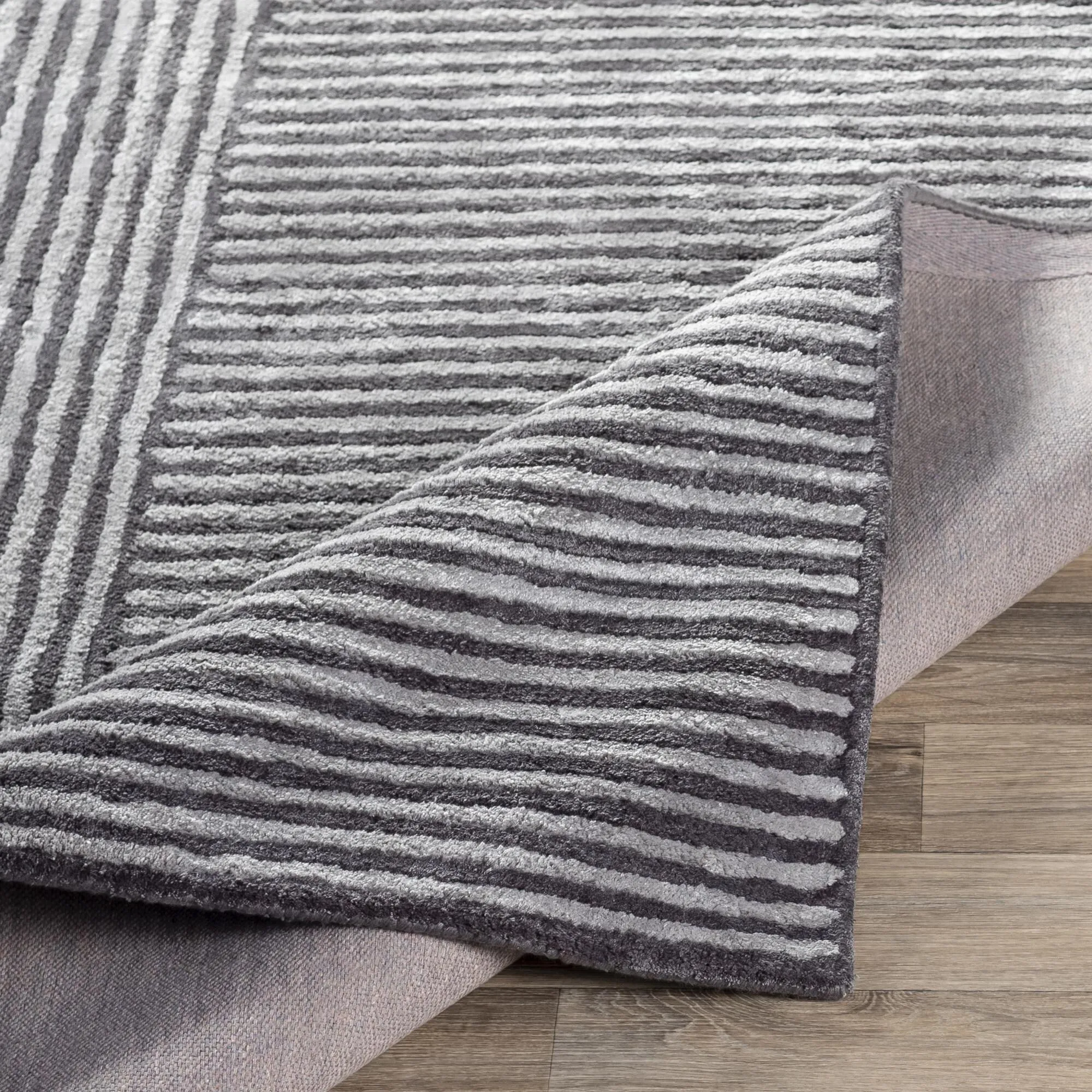 Livabliss Quartz Minimalist Stripe Hand Tufted Area Rug