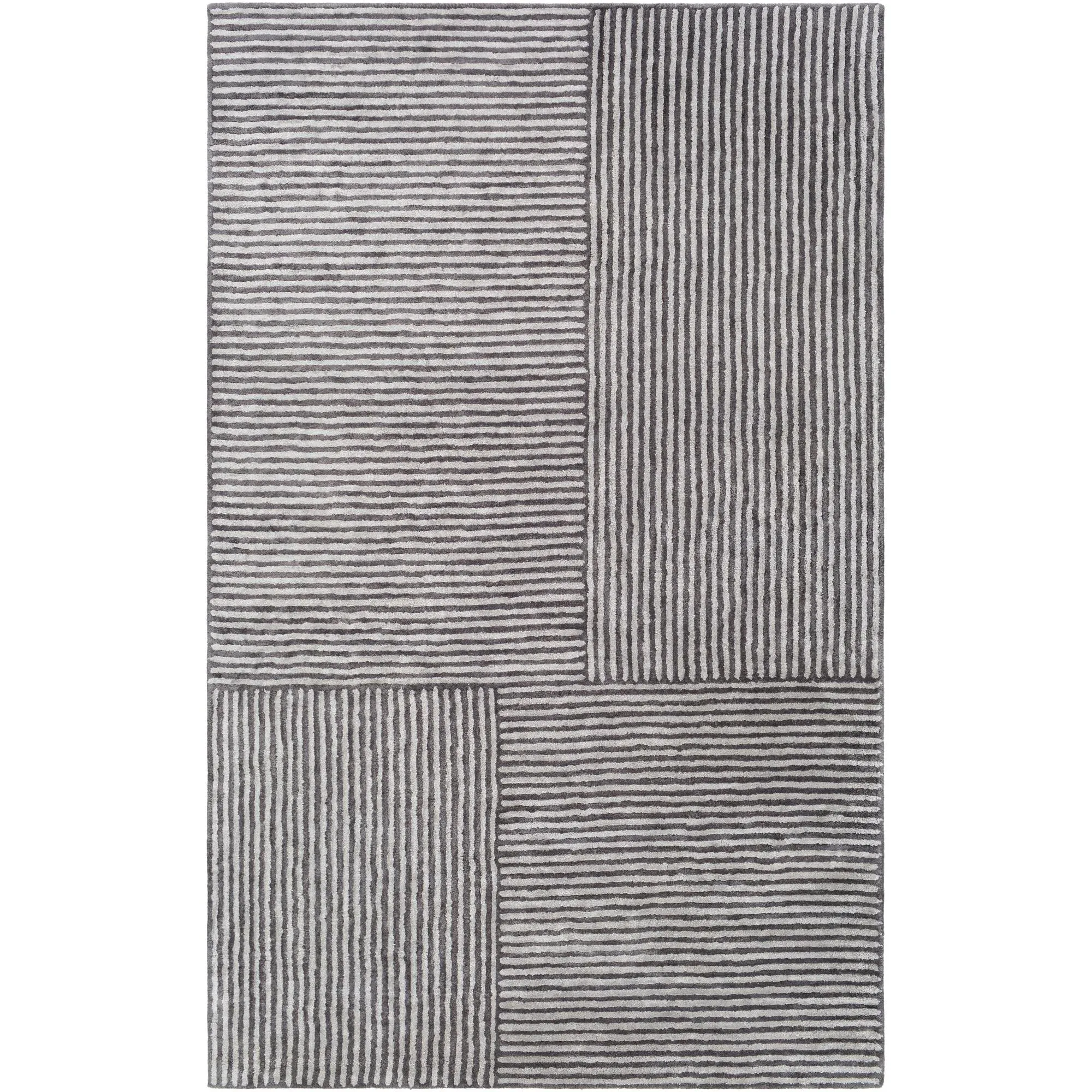 Livabliss Quartz Minimalist Stripe Hand Tufted Area Rug