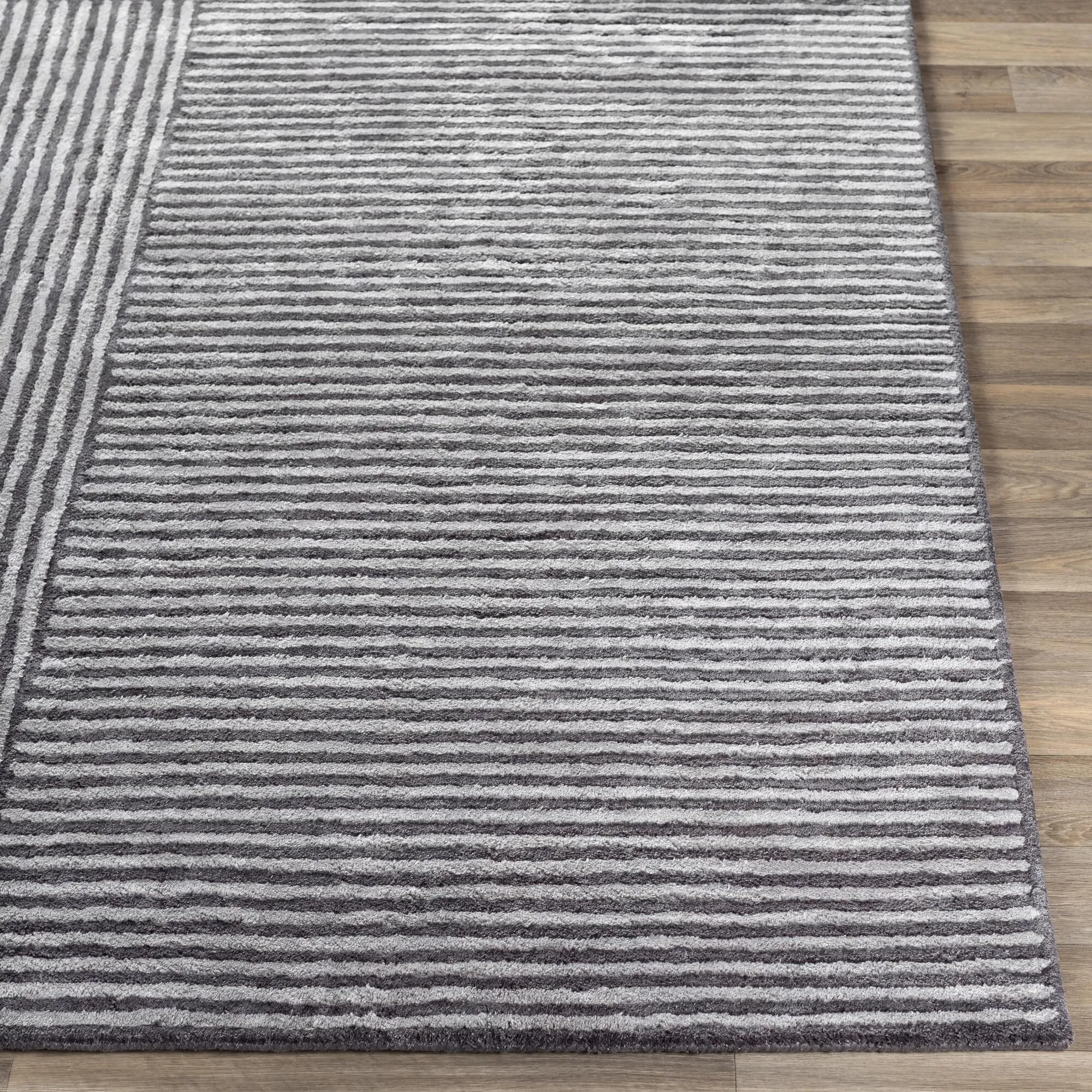 Livabliss Quartz Minimalist Stripe Hand Tufted Area Rug