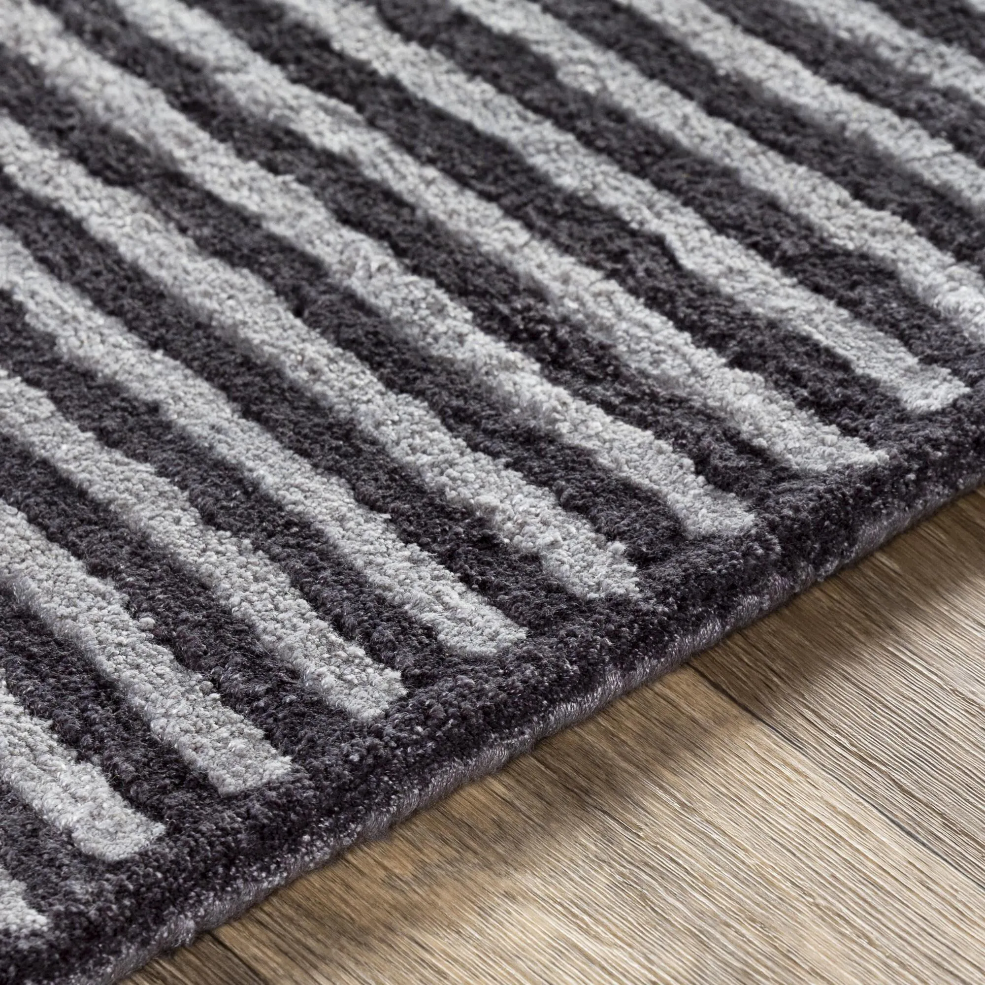 Livabliss Quartz Minimalist Stripe Hand Tufted Area Rug