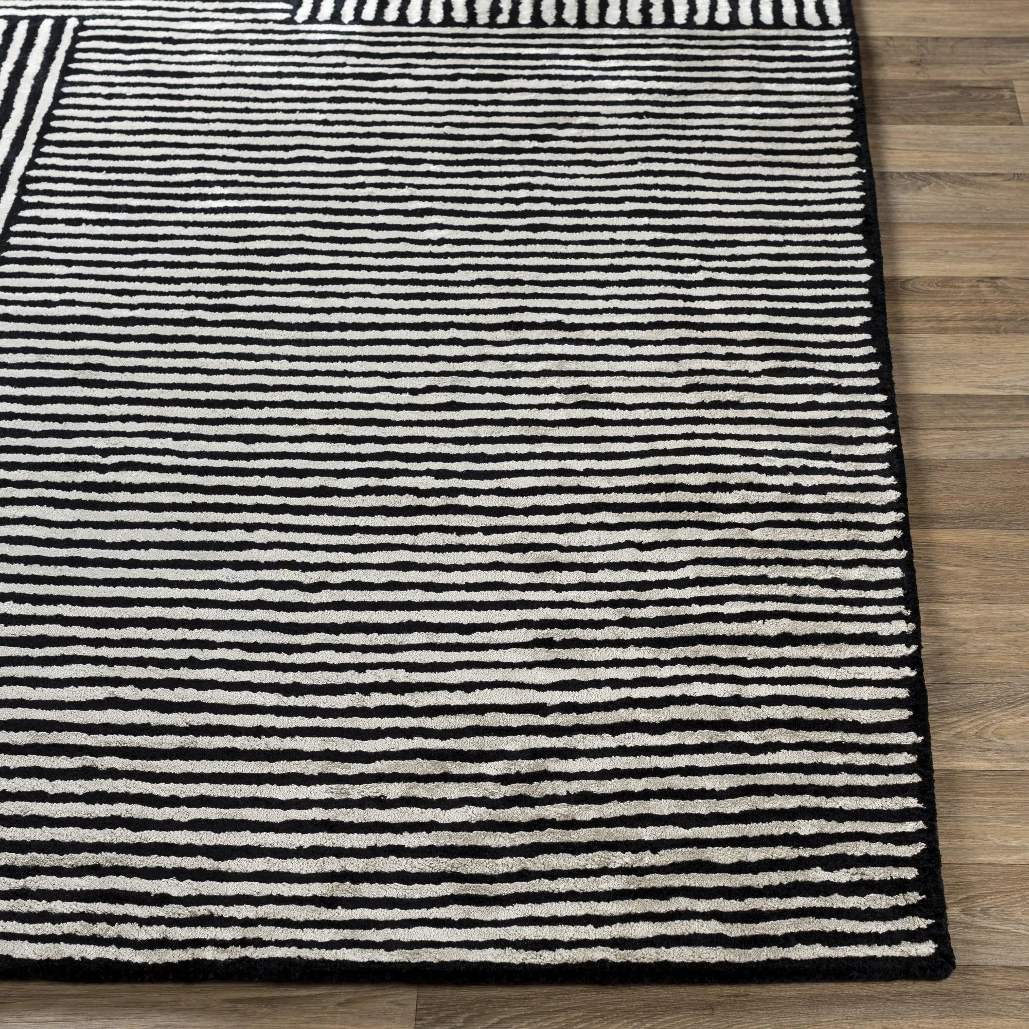 Livabliss Quartz Minimalist Stripe Hand Tufted Area Rug
