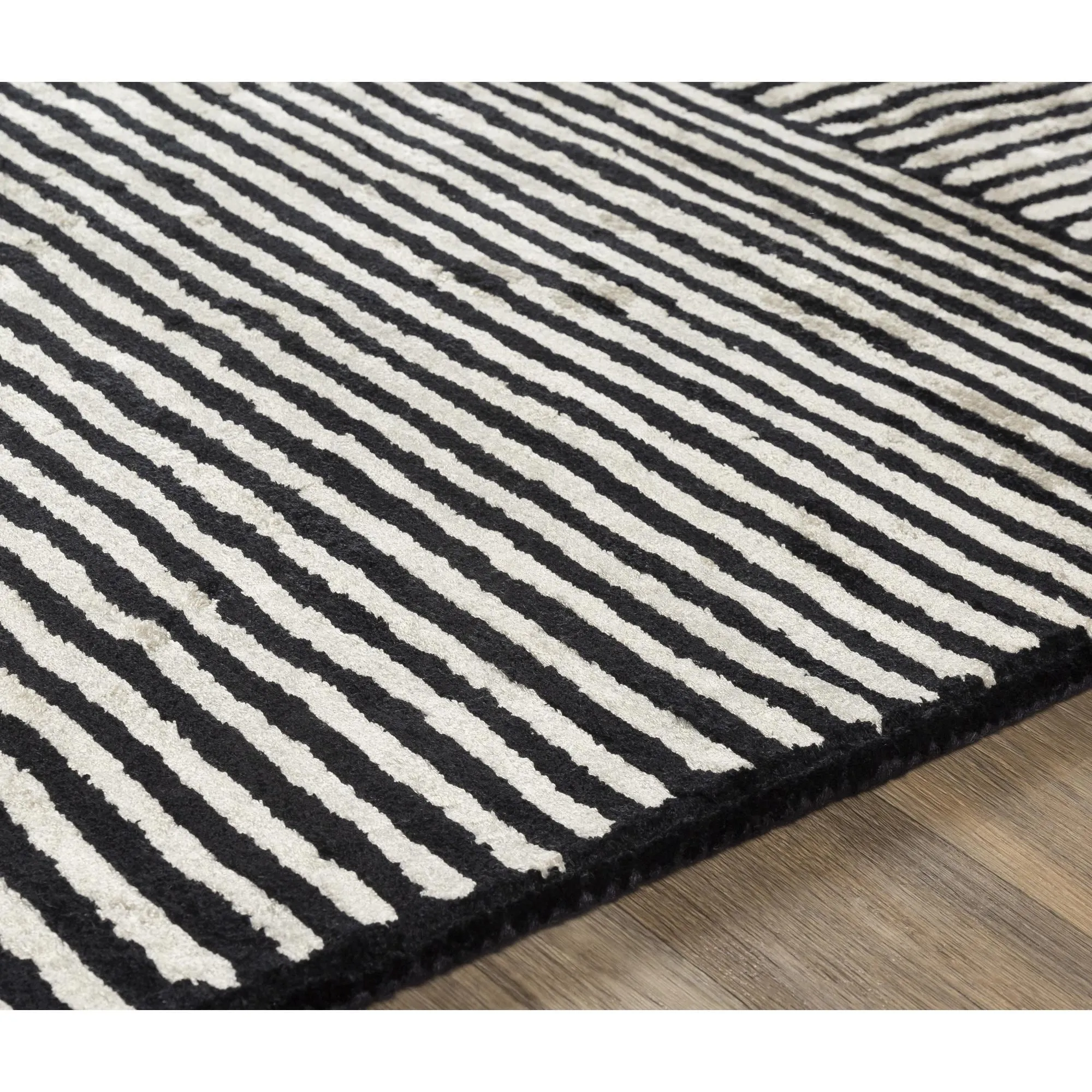Livabliss Quartz Minimalist Stripe Hand Tufted Area Rug