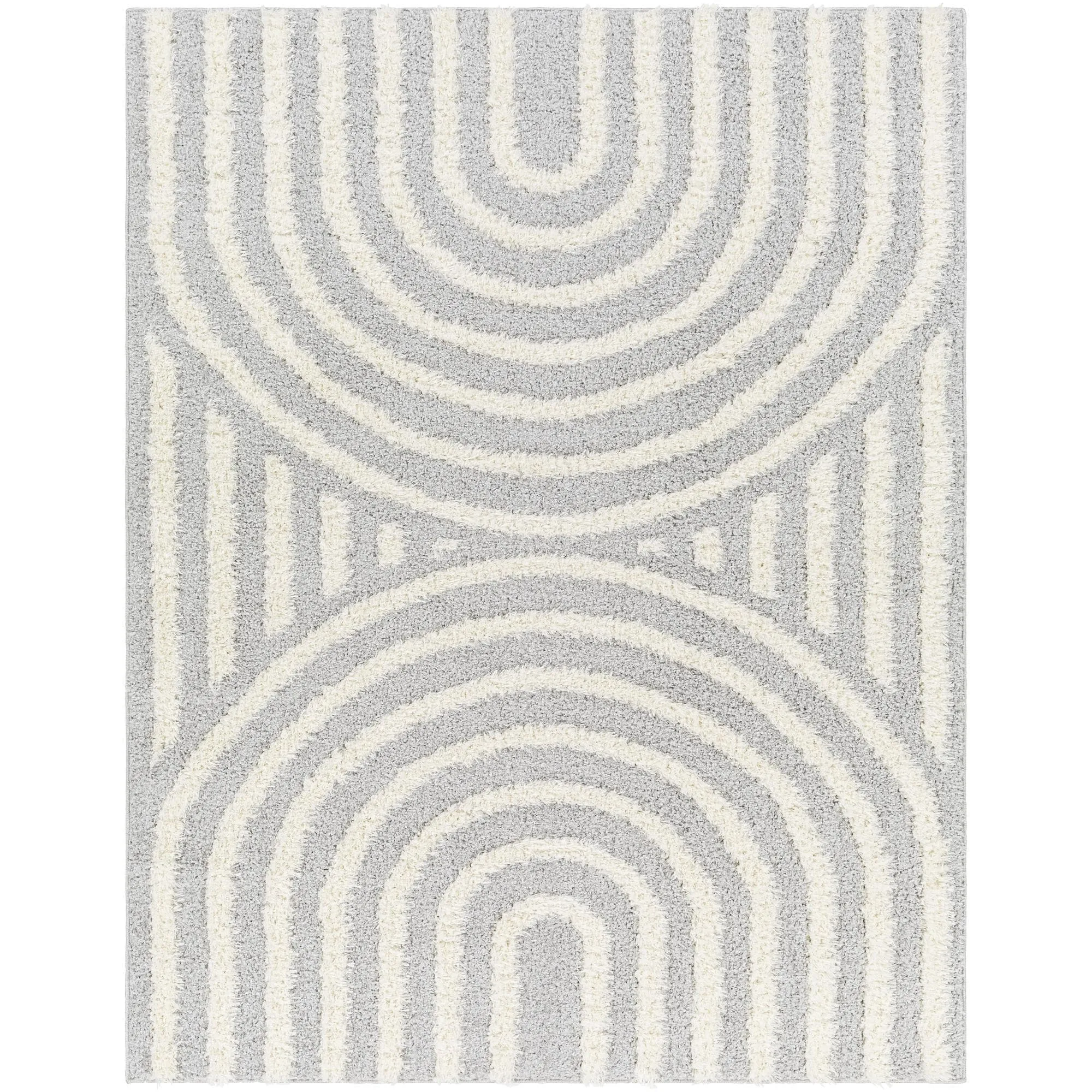 Livabliss Rodos Mod Neutral Rainbow Plush Area Rug