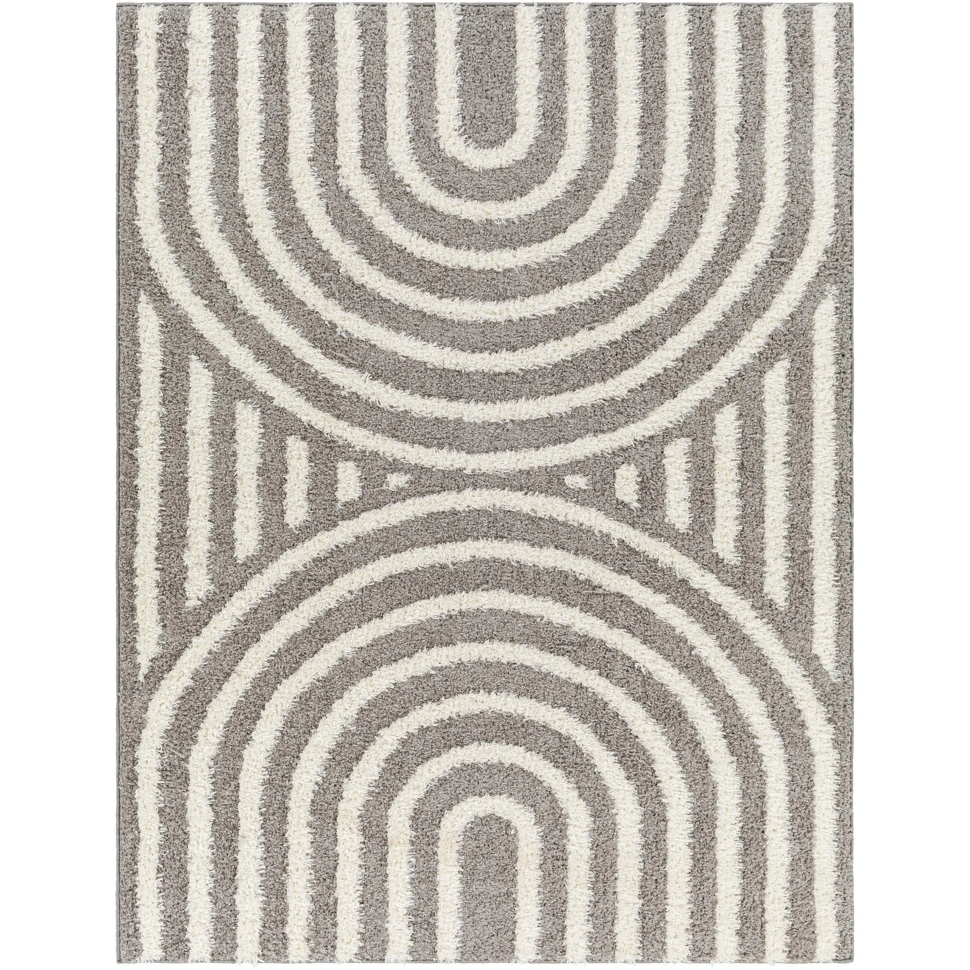 Livabliss Rodos Mod Neutral Rainbow Plush Area Rug