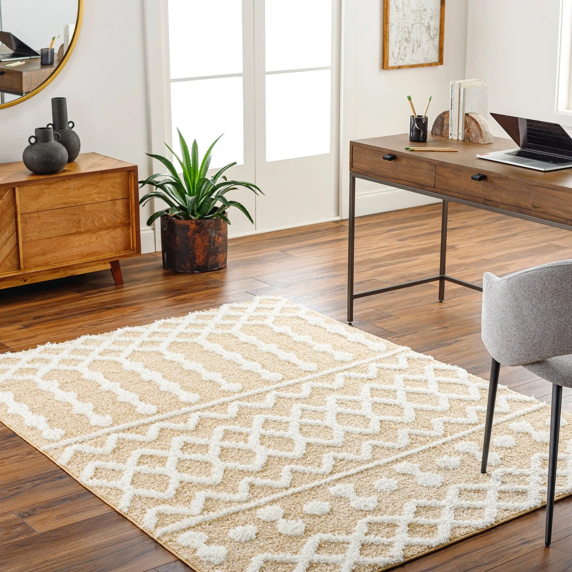 Livabliss Rodos Moroccan Diamond Plush Area Rug