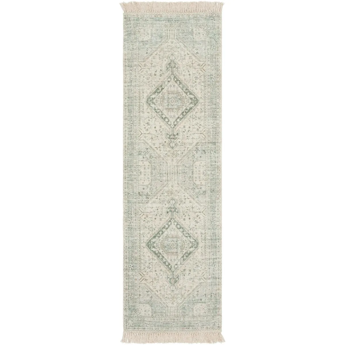 Livabliss Zainab Distressed Medallion Handmade Cotton Area Rug