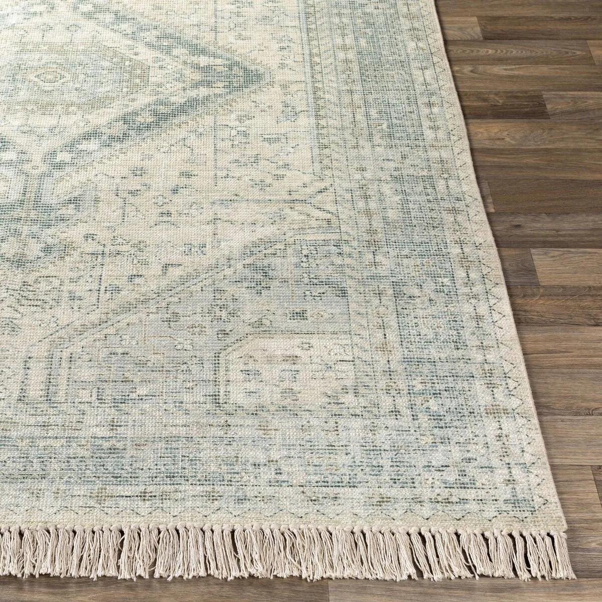 Livabliss Zainab Distressed Medallion Handmade Cotton Area Rug