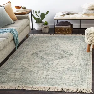 Livabliss Zainab Distressed Medallion Handmade Cotton Area Rug