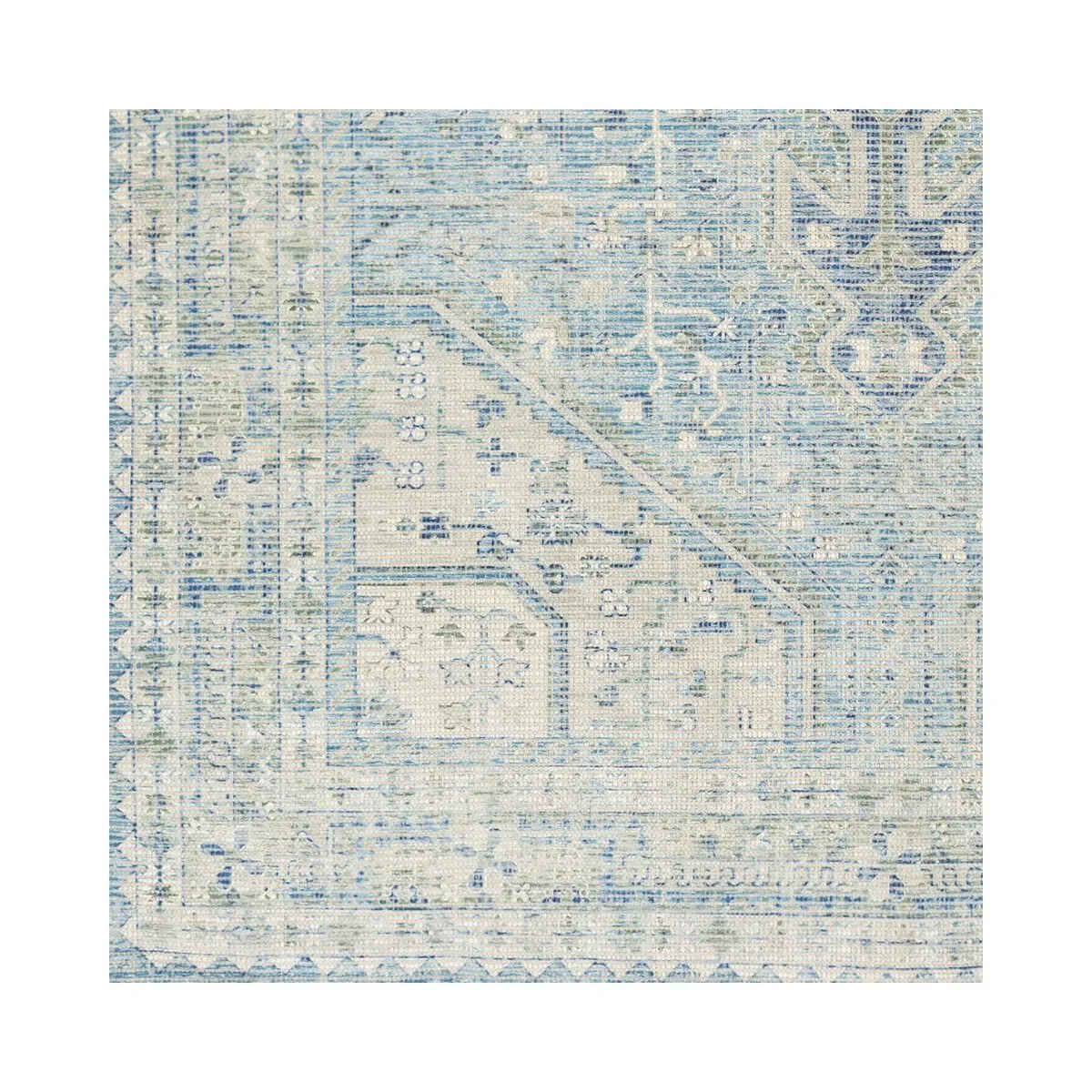 Livabliss Zainab Distressed Medallion Handmade Cotton Area Rug