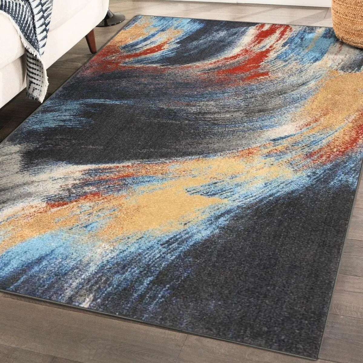 Luxe Weavers Abstract Area Rug. Stain-Resistant Carpet