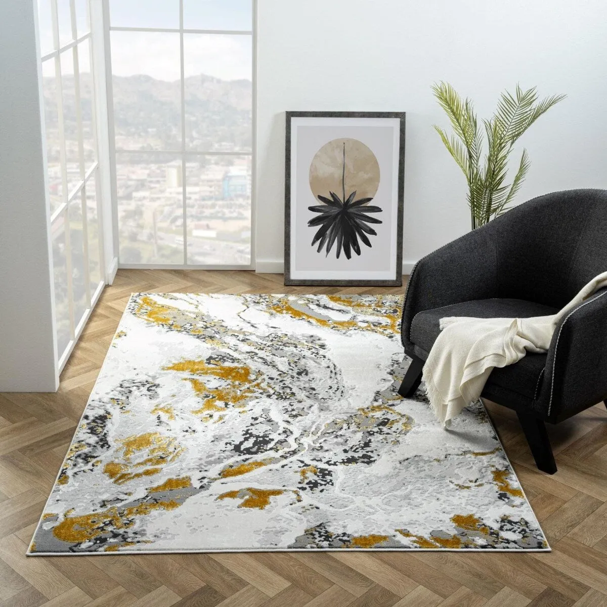 Luxe Weavers Abstract Marble Area Rug. Indoor Carpet