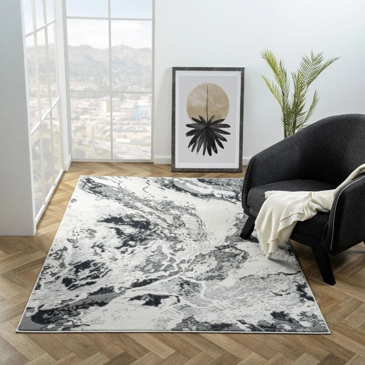 Luxe Weavers Abstract Marble Area Rug. Indoor Carpet