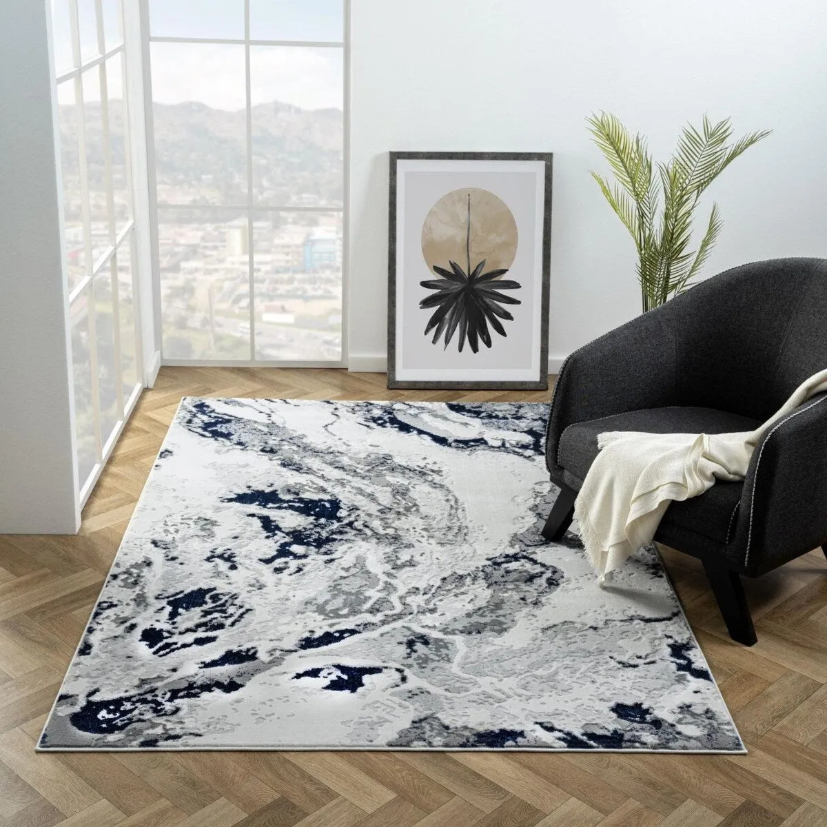Luxe Weavers Abstract Marble Area Rug. Indoor Carpet
