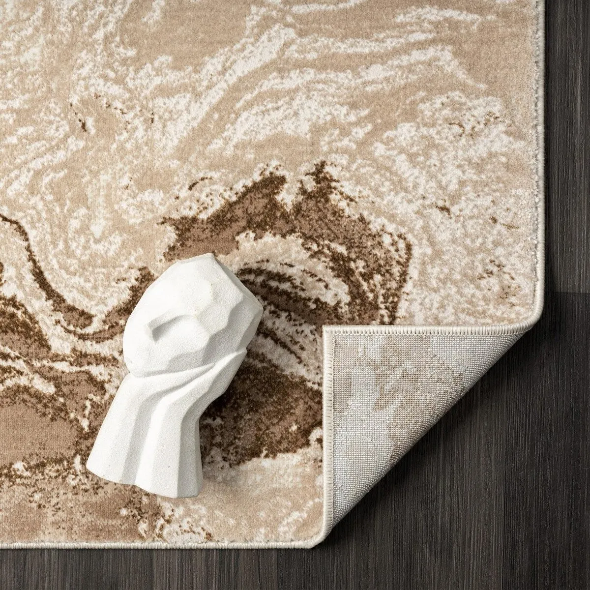 Luxe Weavers Marble Abstract Area Rug. Non-Shedding Carpet
