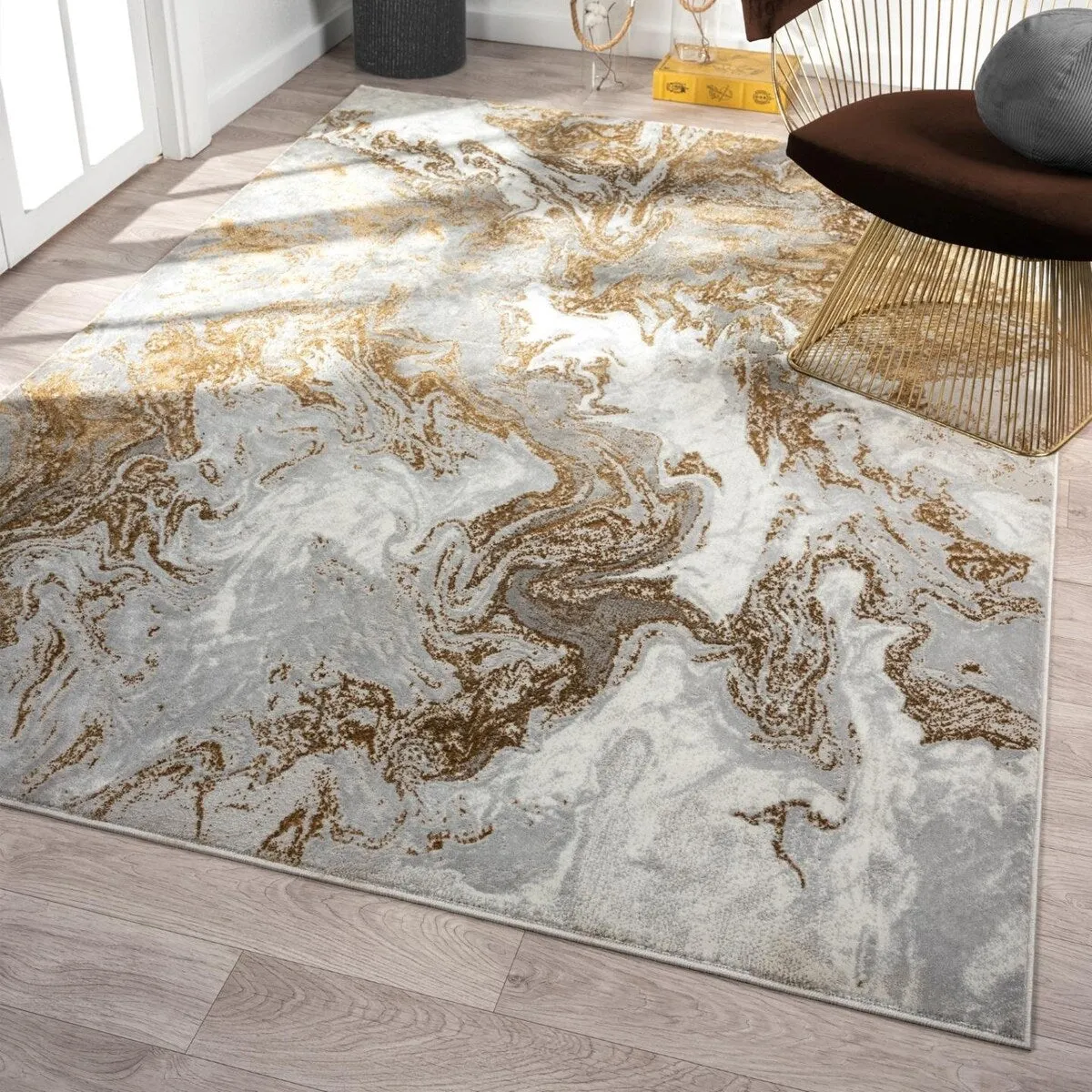 Luxe Weavers Marble Abstract Area Rug. Non-Shedding Carpet