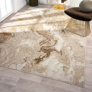 Luxe Weavers Marble Abstract Area Rug. Non-Shedding Carpet