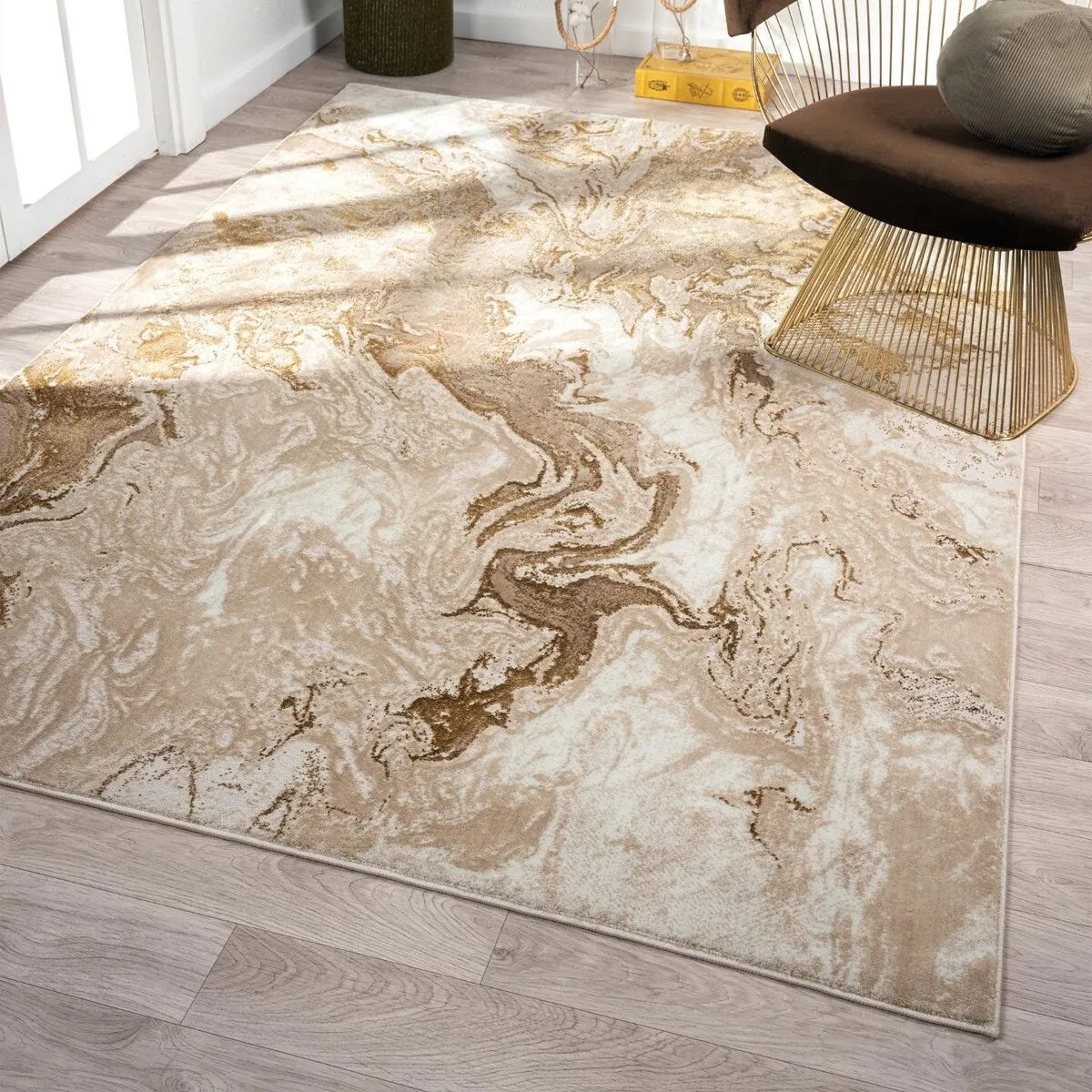 Luxe Weavers Marble Abstract Area Rug. Non-Shedding Carpet