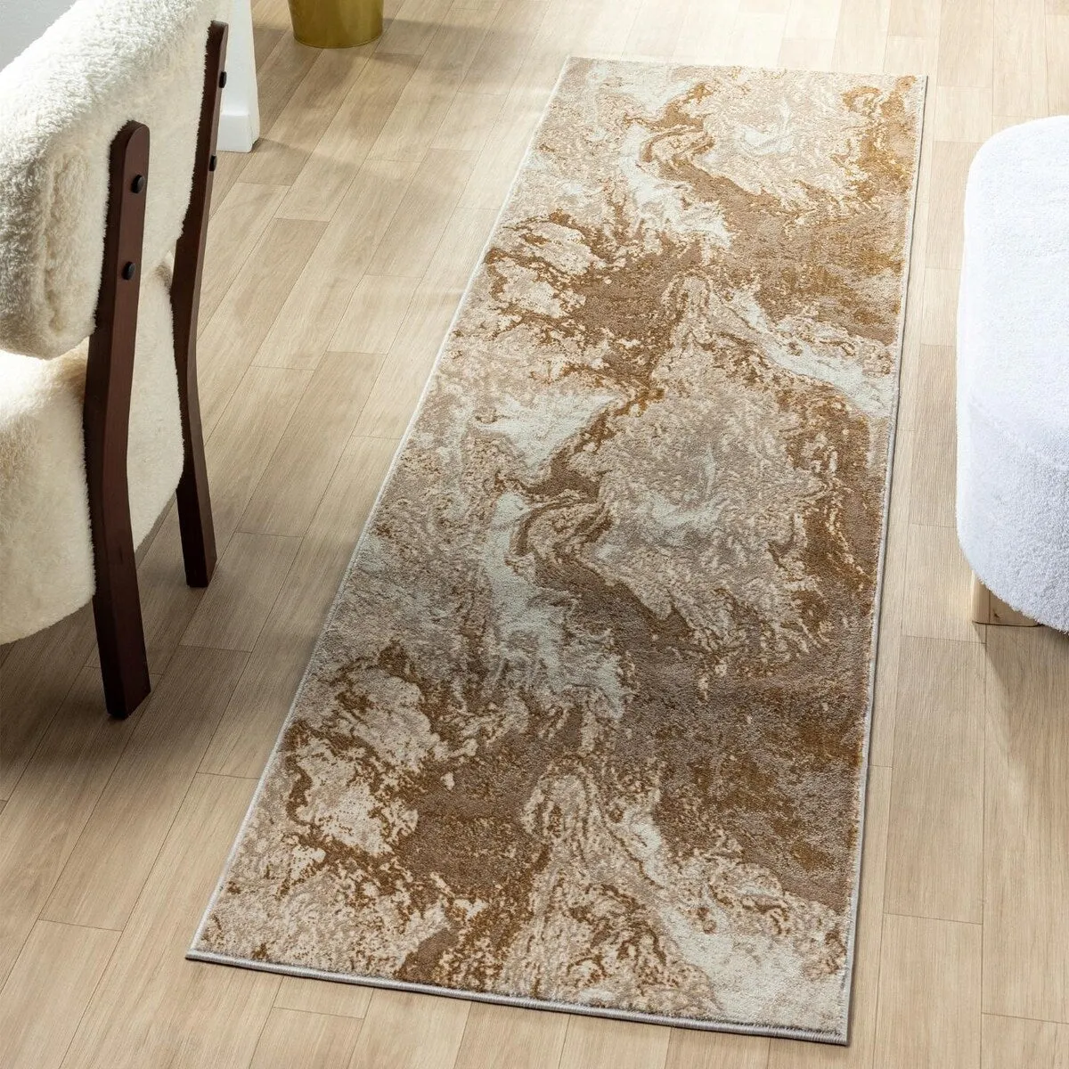 Luxe Weavers Marble Abstract Area Rug. Non-Shedding Carpet
