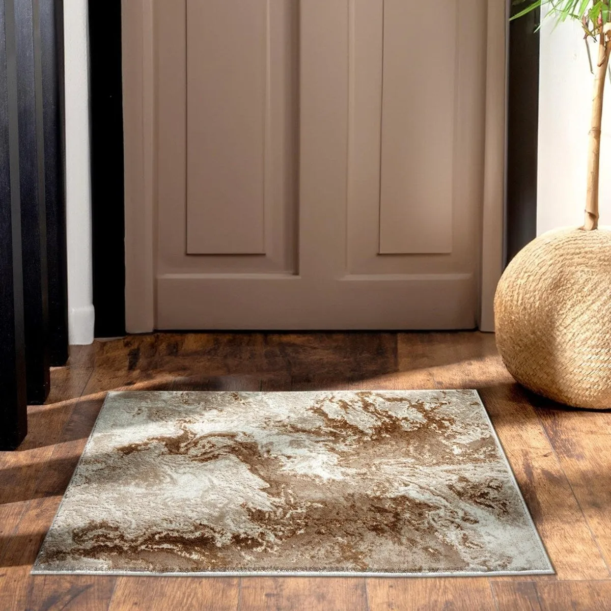 Luxe Weavers Marble Abstract Area Rug. Non-Shedding Carpet