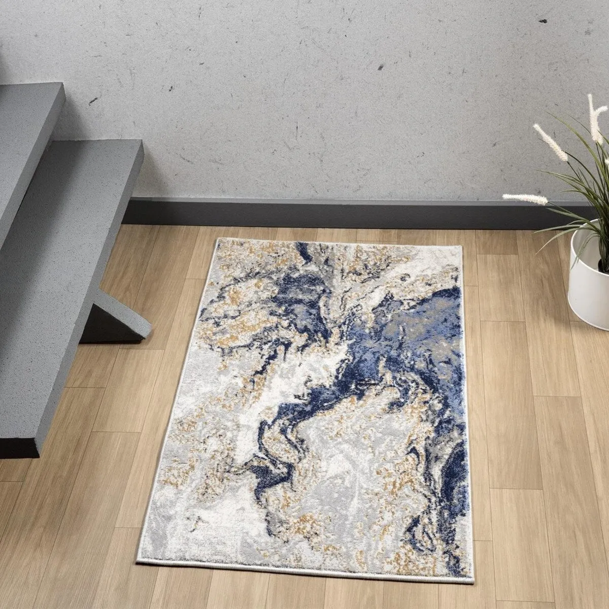 Luxe Weavers Marble Abstract Area Rug. Non-Shedding Carpet