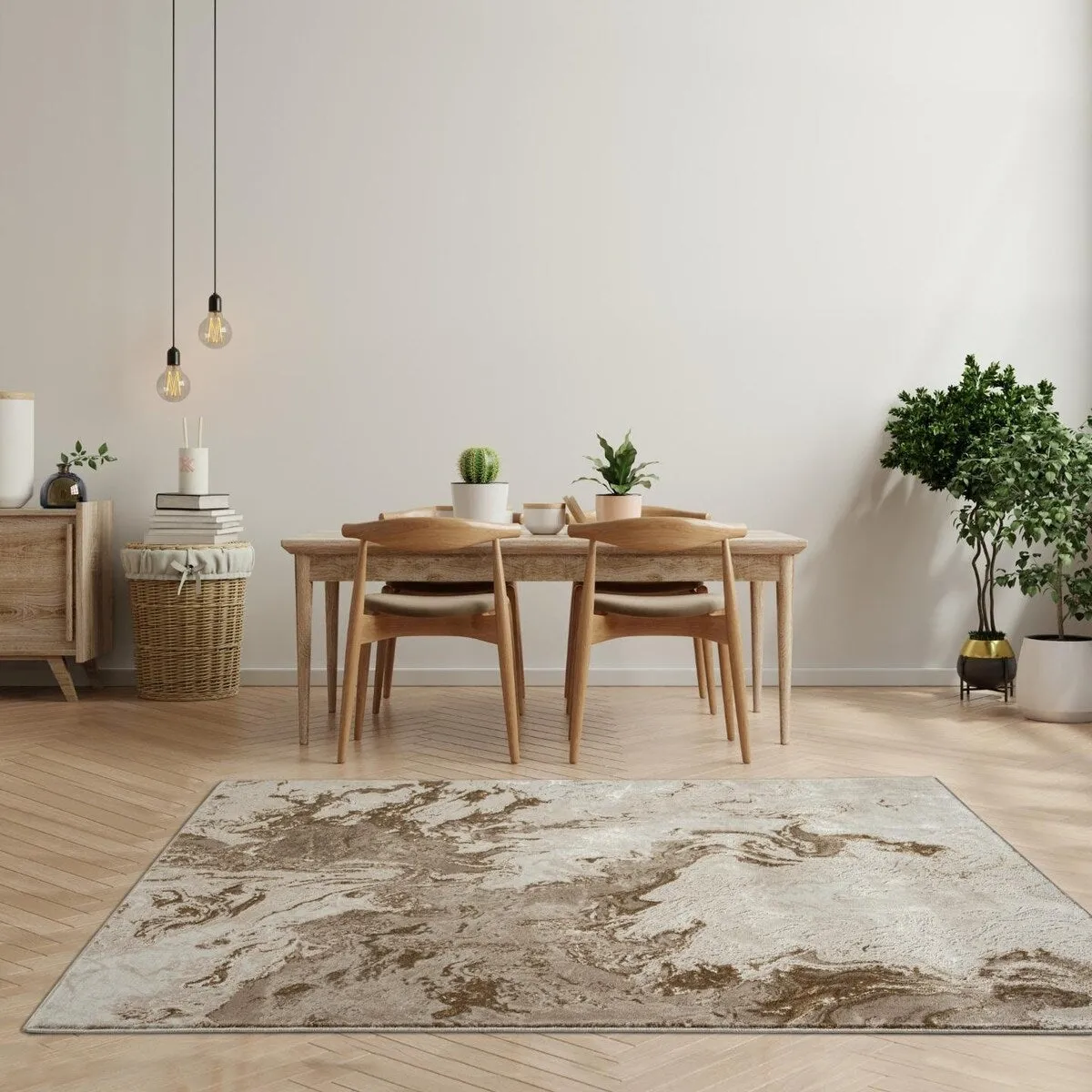 Luxe Weavers Marble Abstract Area Rug. Non-Shedding Carpet