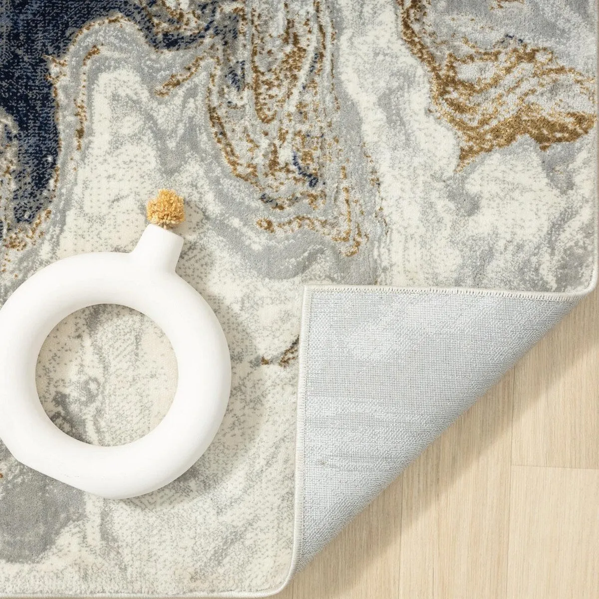 Luxe Weavers Marble Abstract Area Rug. Non-Shedding Carpet