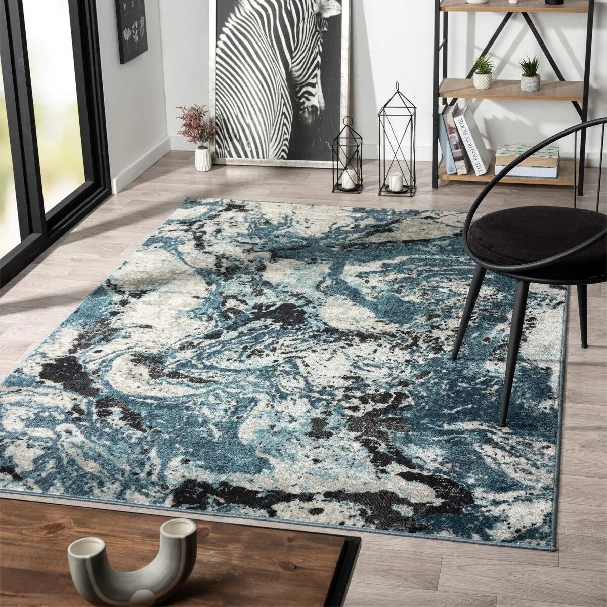 Luxe Weavers Modern Abstract Marble Swirl Area Rug. Indoor Carpet
