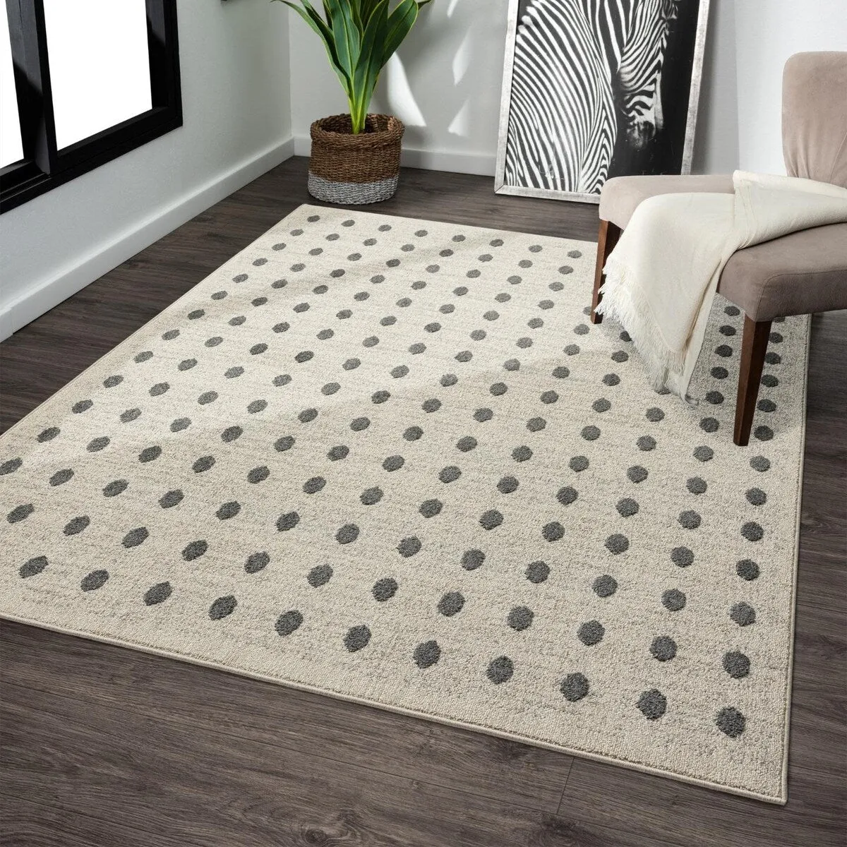 Luxe Weavers Modern Geometric Dots Area Rug. Indoor Carpet