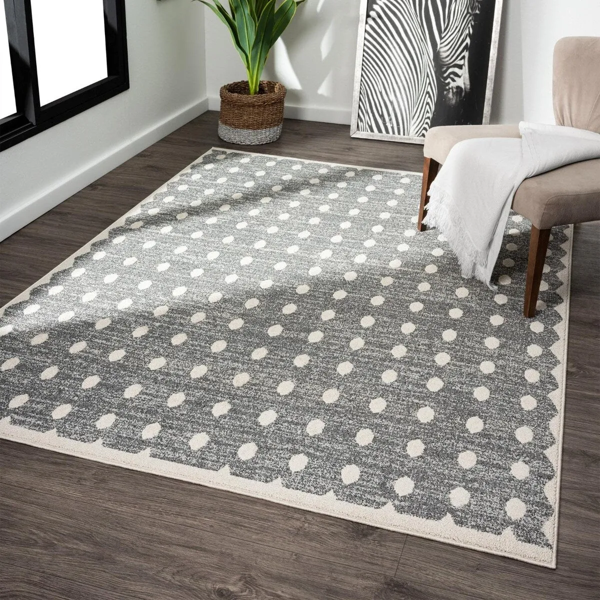 Luxe Weavers Modern Geometric Dots Area Rug. Indoor Carpet