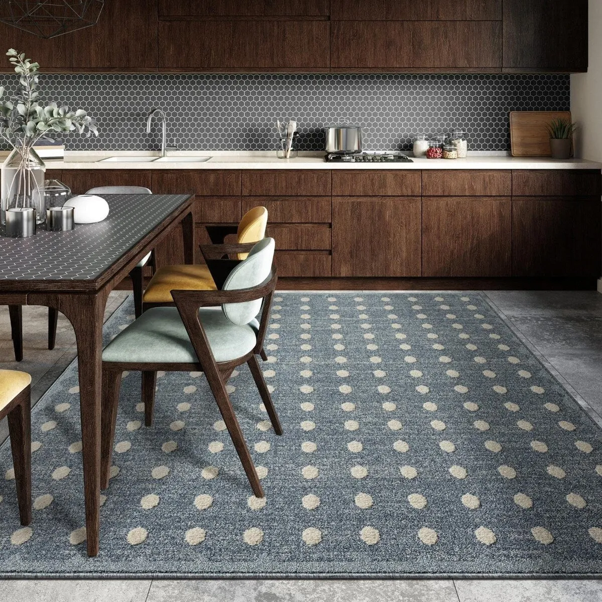 Luxe Weavers Modern Geometric Dots Area Rug. Indoor Carpet