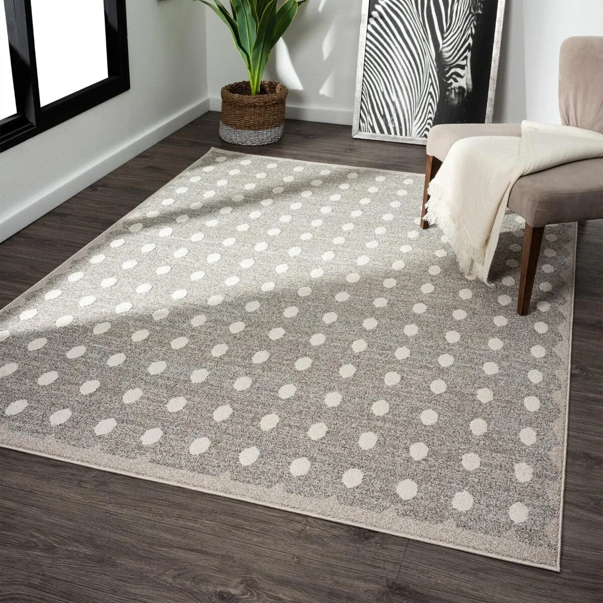 Luxe Weavers Modern Geometric Dots Area Rug. Indoor Carpet