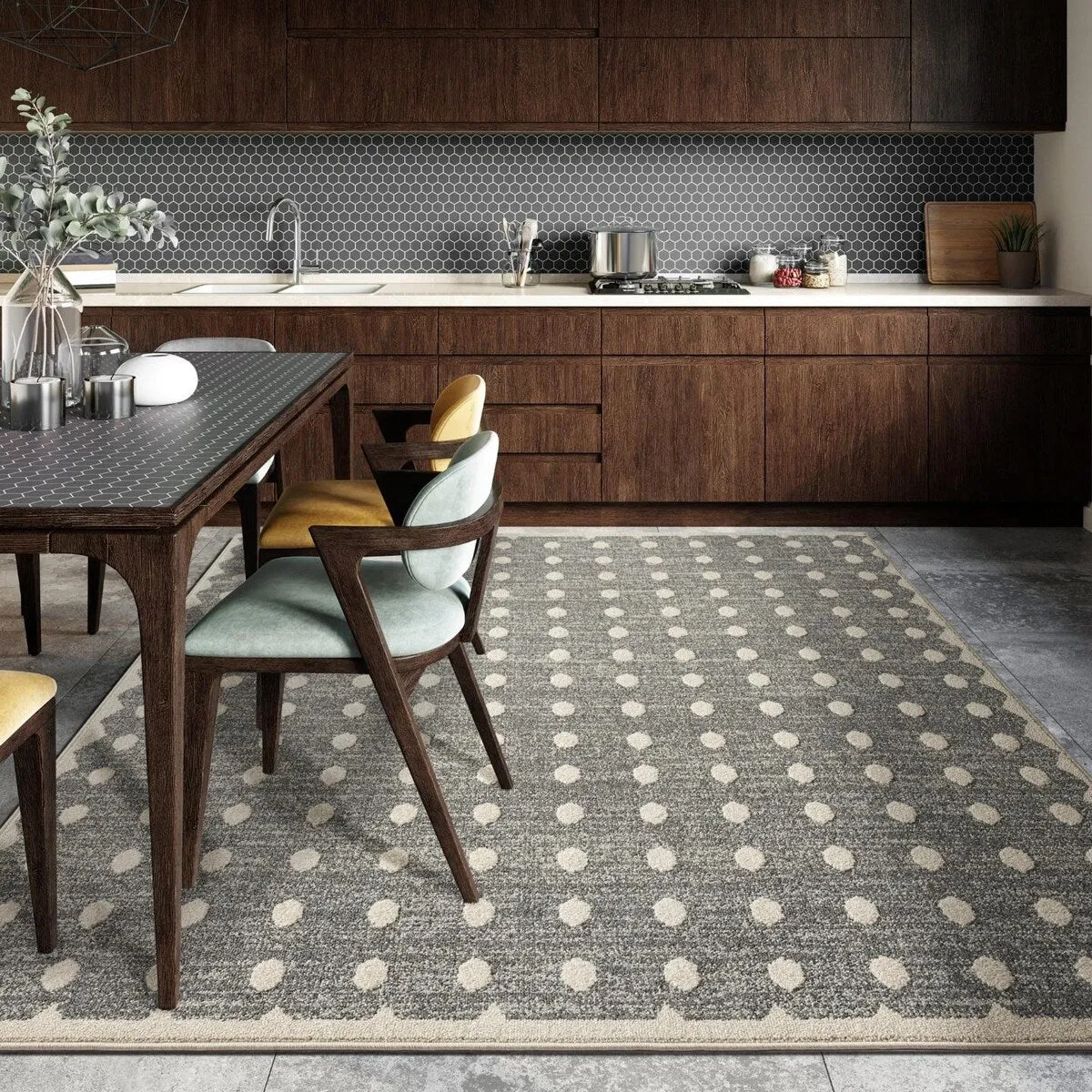 Luxe Weavers Modern Geometric Dots Area Rug. Indoor Carpet