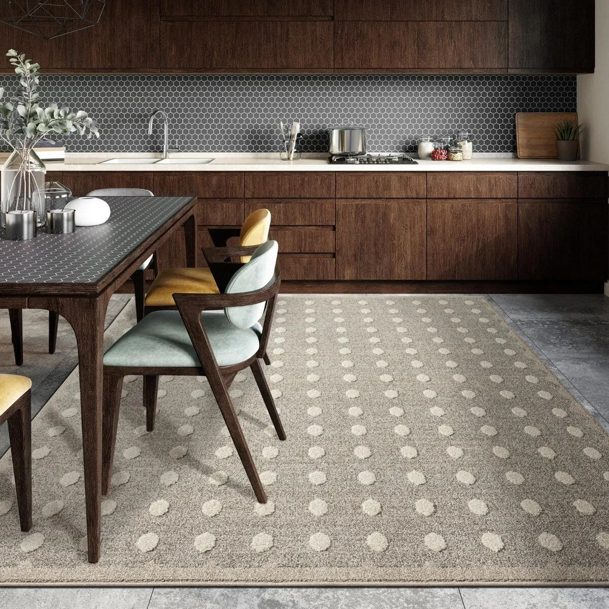 Luxe Weavers Modern Geometric Dots Area Rug. Indoor Carpet
