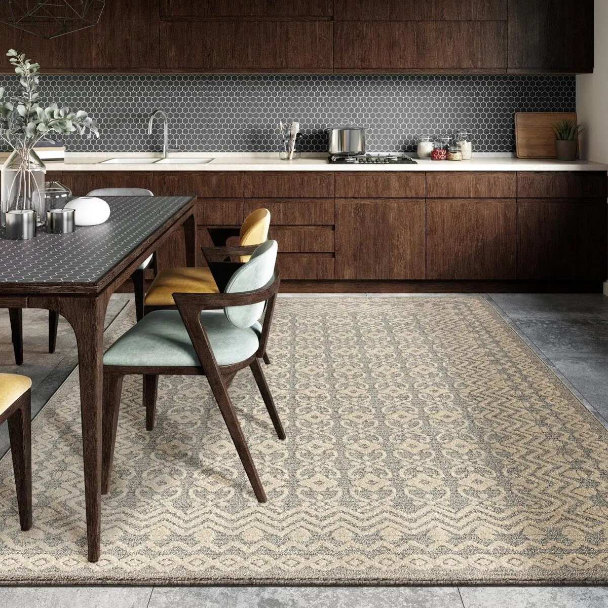 Luxe Weavers Moroccan Trellis Area Rug. Modern Floral Stain Resistant Carpet