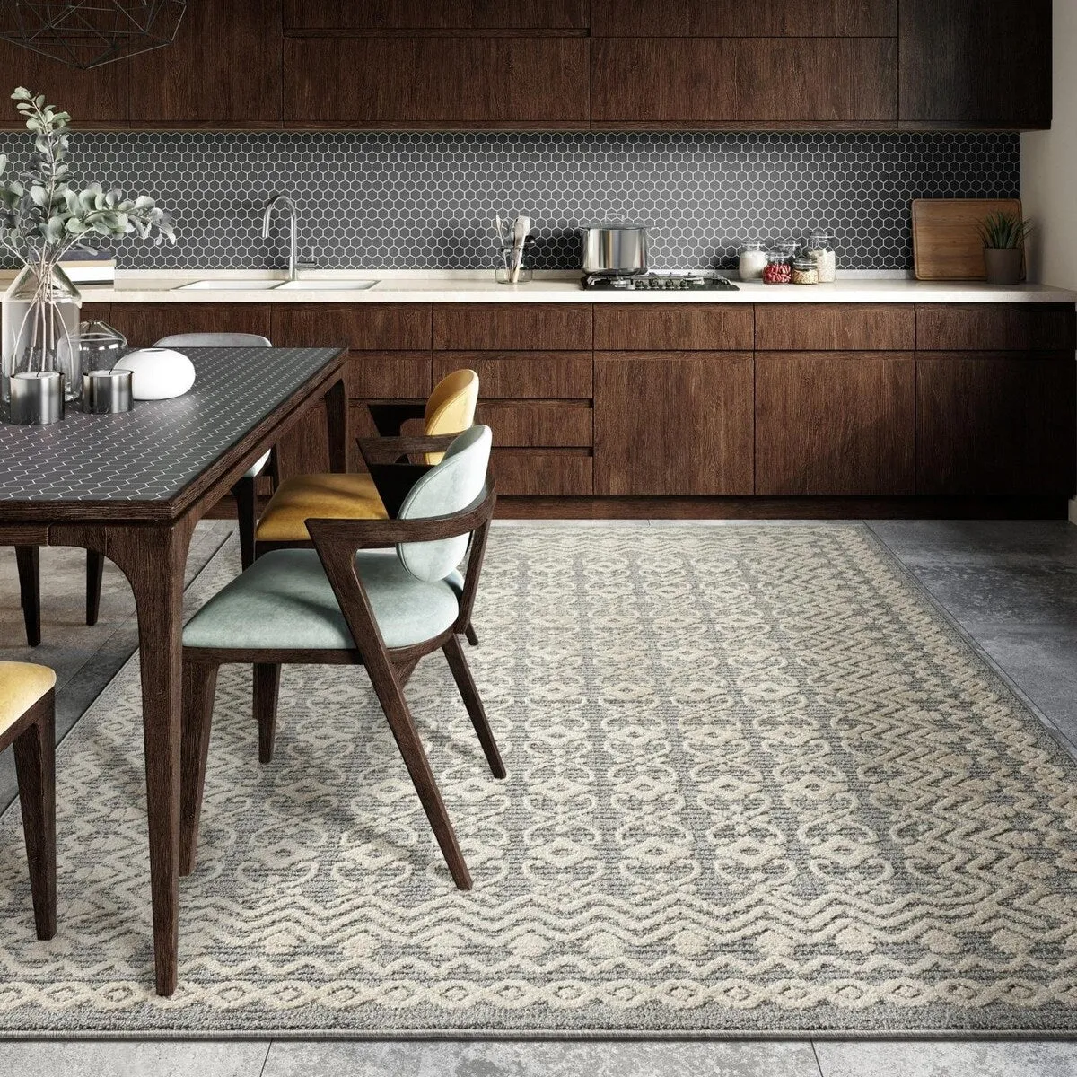 Luxe Weavers Moroccan Trellis Area Rug. Modern Floral Stain Resistant Carpet
