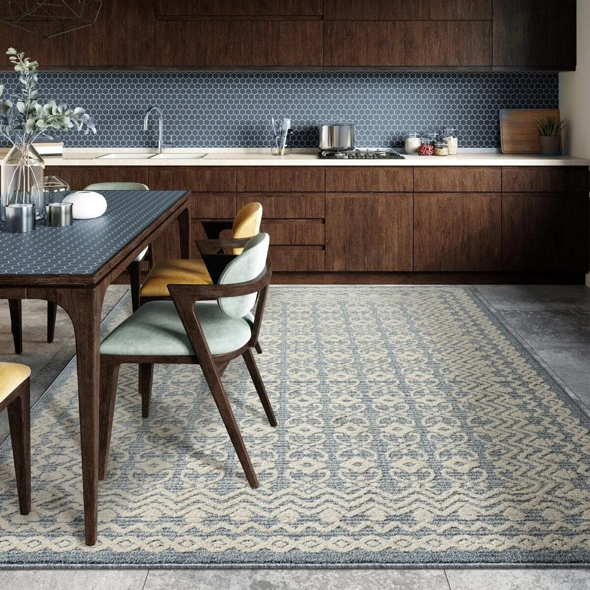 Luxe Weavers Moroccan Trellis Area Rug. Modern Floral Stain Resistant Carpet
