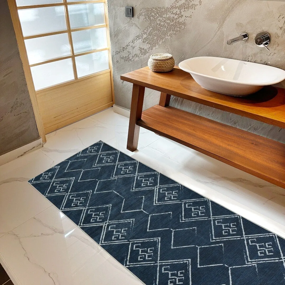 Machine Washable-Eco-Friendly Area Rug With Non-Slip Backing Aspen Tribal Moroccan Bohemian Design