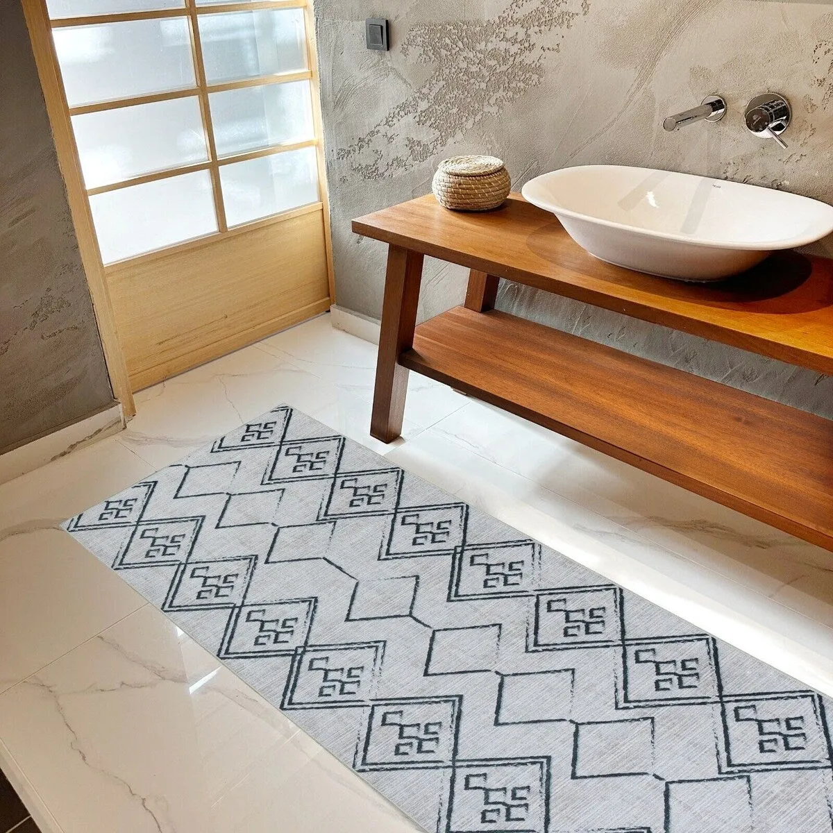 Machine Washable-Eco-Friendly Area Rug With Non-Slip Backing Aspen Tribal Moroccan Bohemian Design