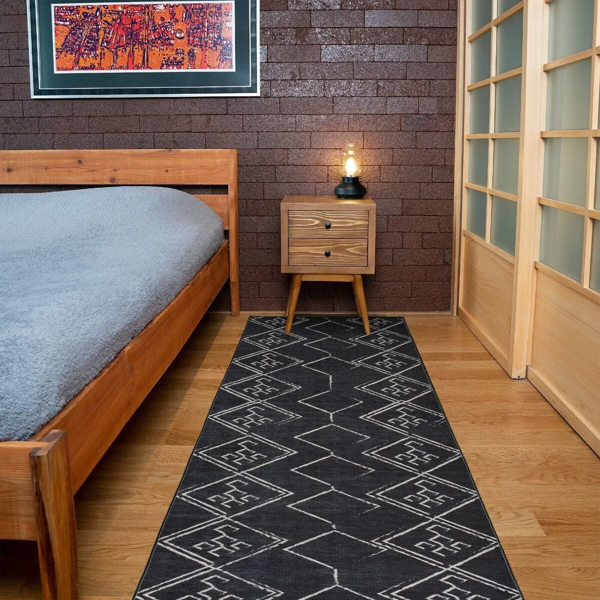 Machine Washable-Eco-Friendly Area Rug With Non-Slip Backing Aspen Tribal Moroccan Bohemian Design