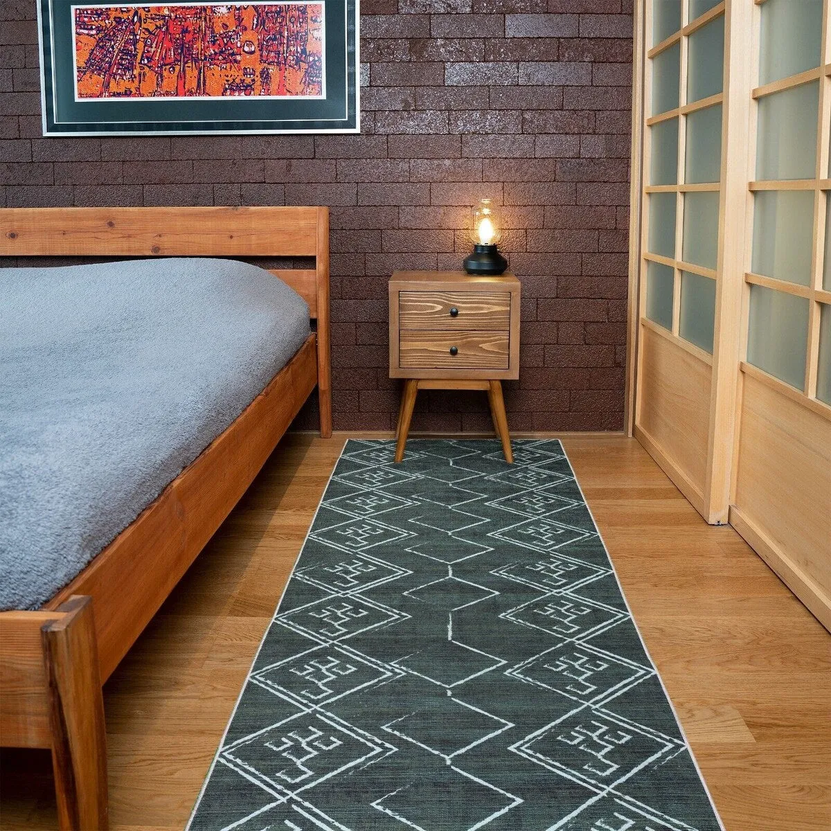 Machine Washable-Eco-Friendly Area Rug With Non-Slip Backing Aspen Tribal Moroccan Bohemian Design