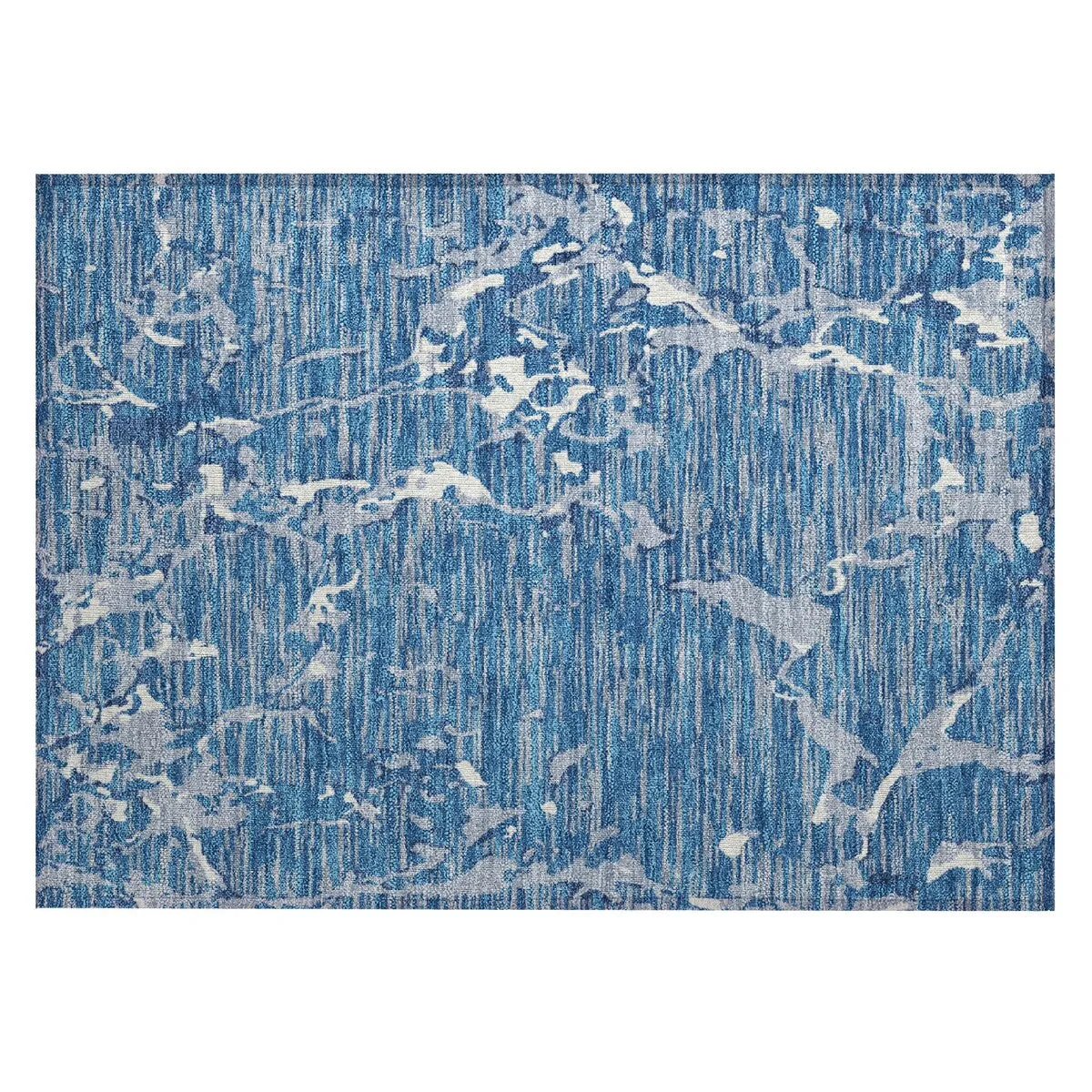Machine Washable Indoor/ Outdoor Abstract Camo Chantille Rug
