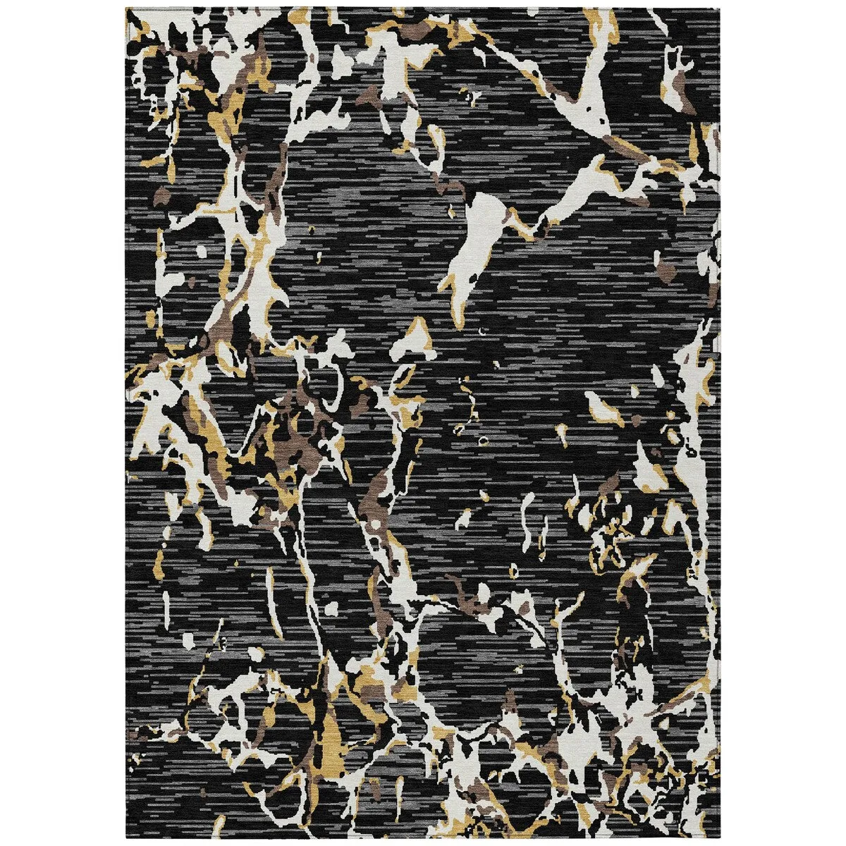 Machine Washable Indoor/ Outdoor Abstract Camo Chantille Rug