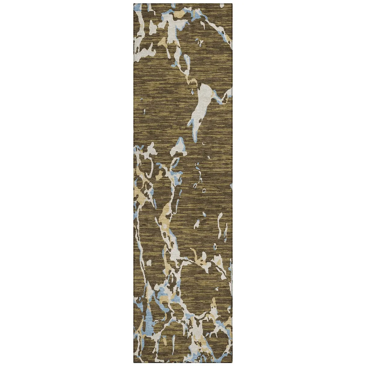 Machine Washable Indoor/ Outdoor Abstract Camo Chantille Rug