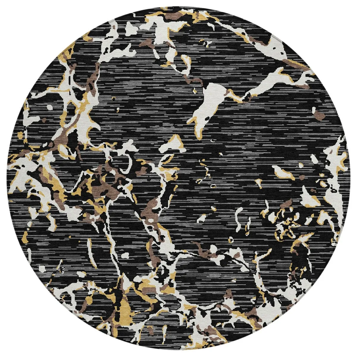 Machine Washable Indoor/ Outdoor Abstract Camo Chantille Rug