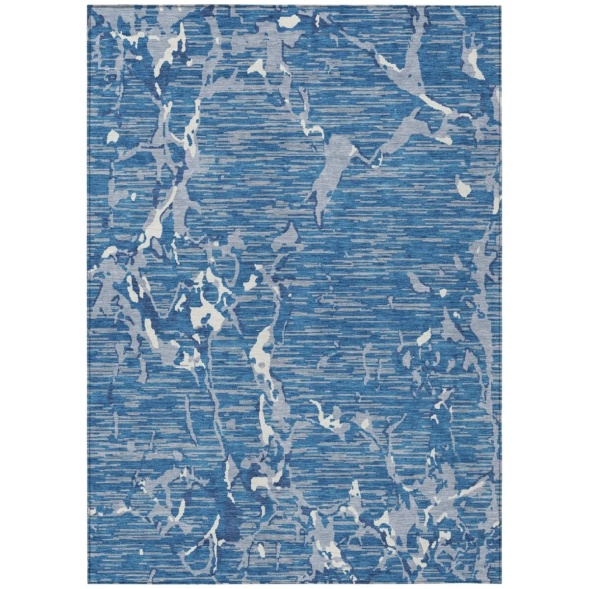 Machine Washable Indoor/ Outdoor Abstract Camo Chantille Rug