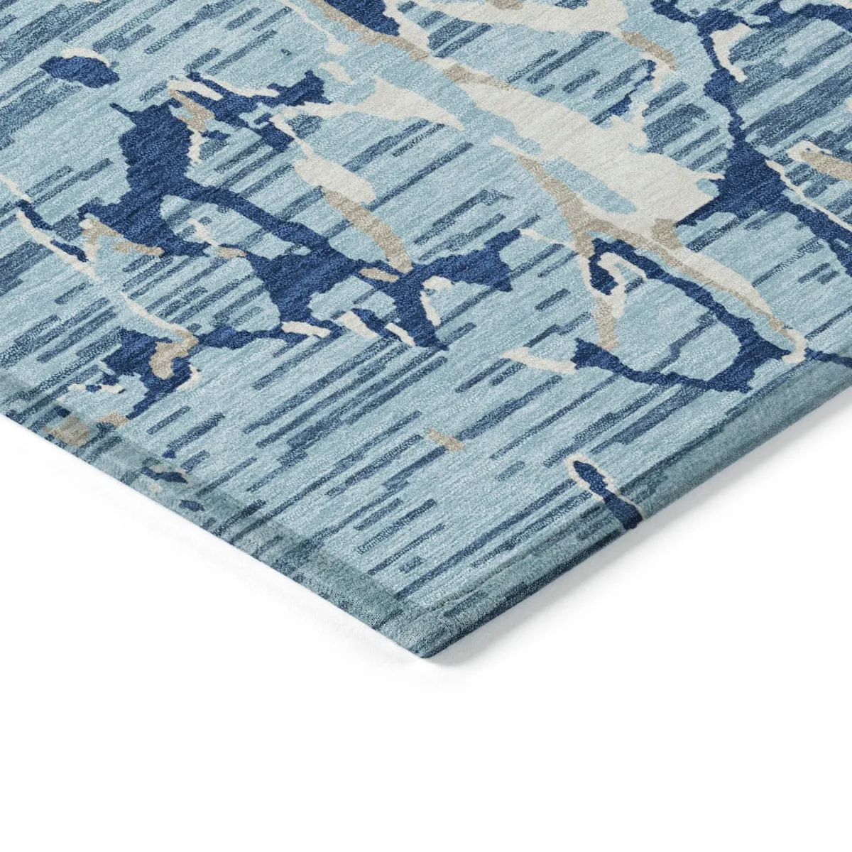 Machine Washable Indoor/ Outdoor Abstract Camo Chantille Rug
