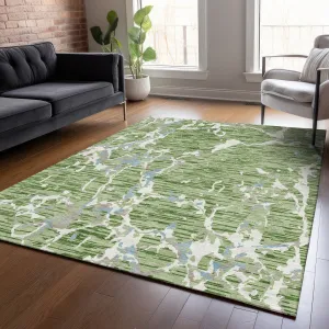 Machine Washable Indoor/ Outdoor Abstract Camo Chantille Rug